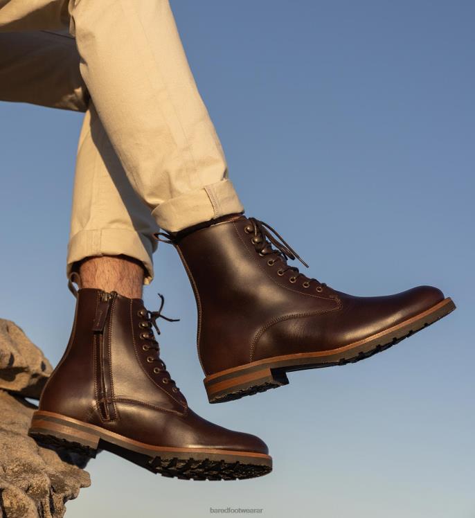 Bared Footwear hombres argón bota de cuero caoba 4Z00411