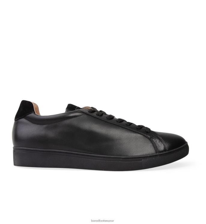 Bared Footwear hombres azufre zapatillas de cuero negro con suela negra 4Z00463