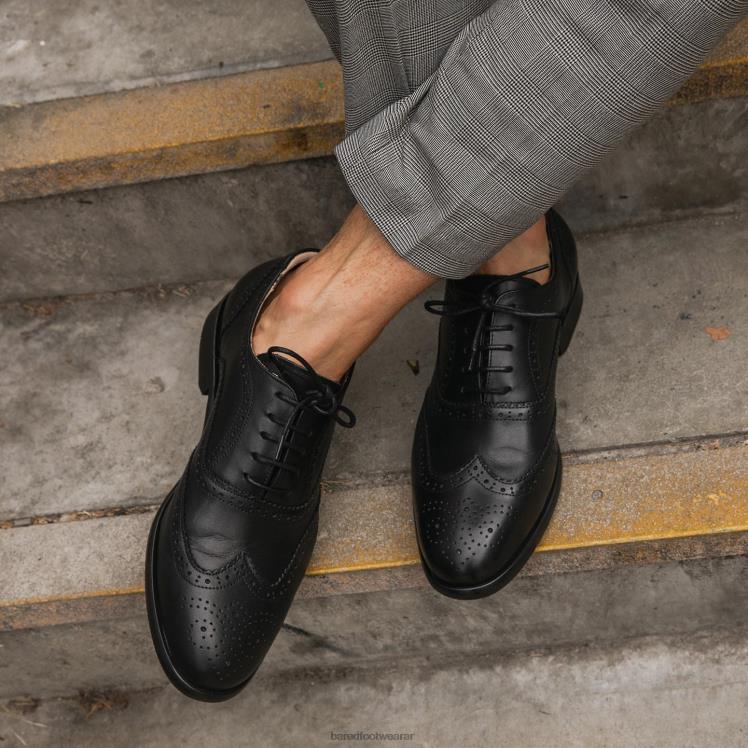 Bared Footwear hombres bario cordones de cuero negro 4Z00417