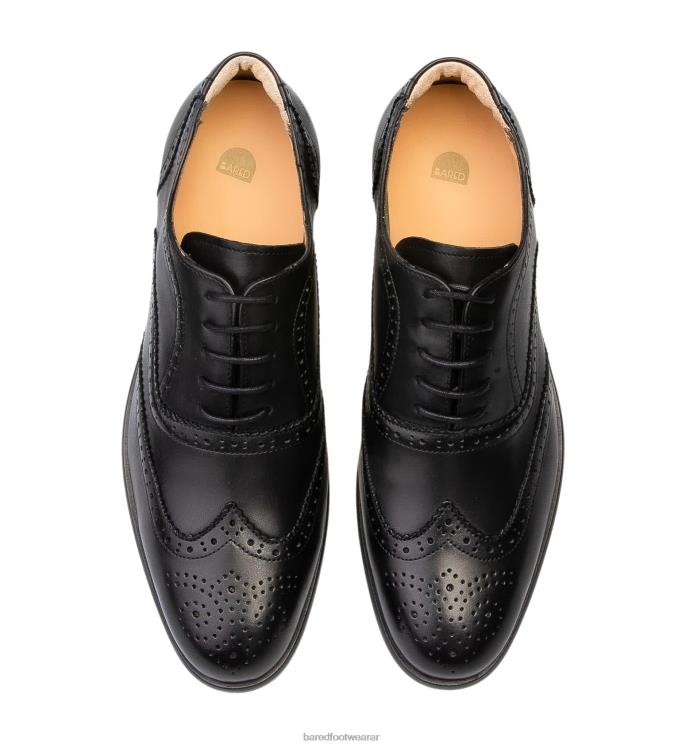 Bared Footwear hombres bario cordones de cuero negro 4Z00417