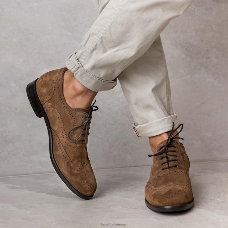 Bared Footwear hombres bario zapatos con cordones de ante color tabaco 4Z00418