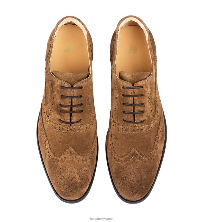 Bared Footwear hombres bario zapatos con cordones de ante color tabaco 4Z00418