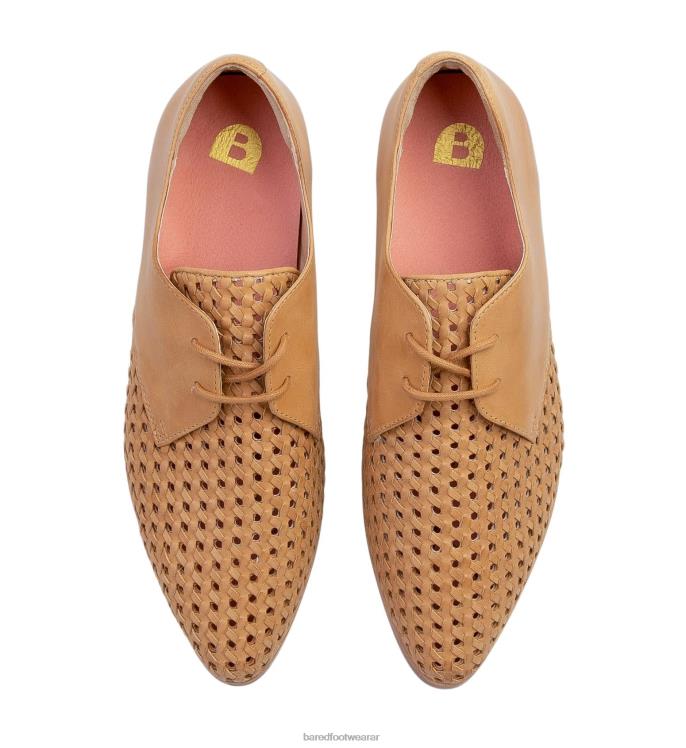 Bared Footwear hombres cacatúa zapatos planos con cordones de color canela claro 4Z004202