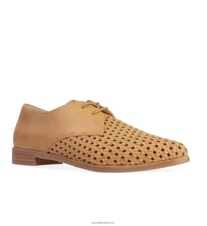 Bared Footwear hombres cacatúa zapatos planos con cordones de color canela claro 4Z004202