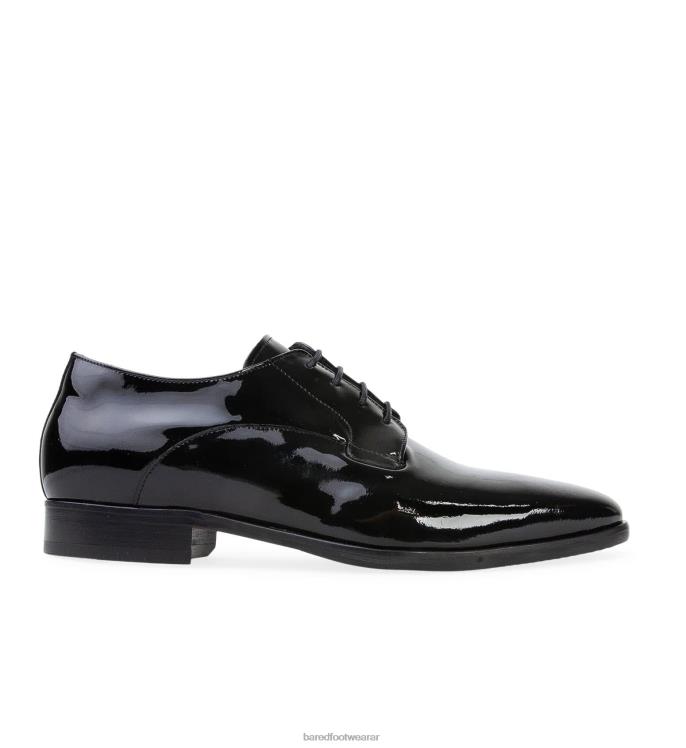 Bared Footwear hombres carbón cordones de charol negro 4Z00420