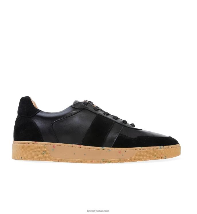 Bared Footwear hombres cesio zapatillas de deporte de cuero negro 4Z00421