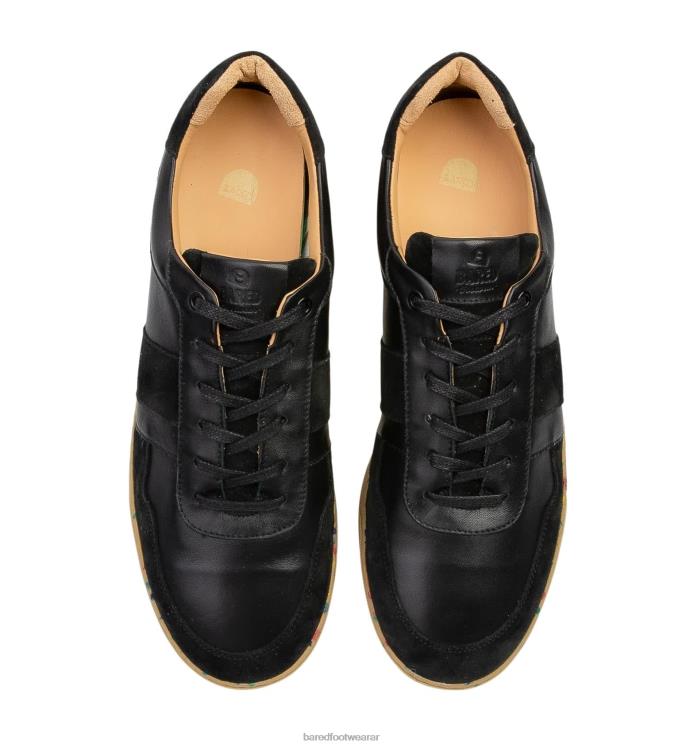 Bared Footwear hombres cesio zapatillas de deporte de cuero negro 4Z00421