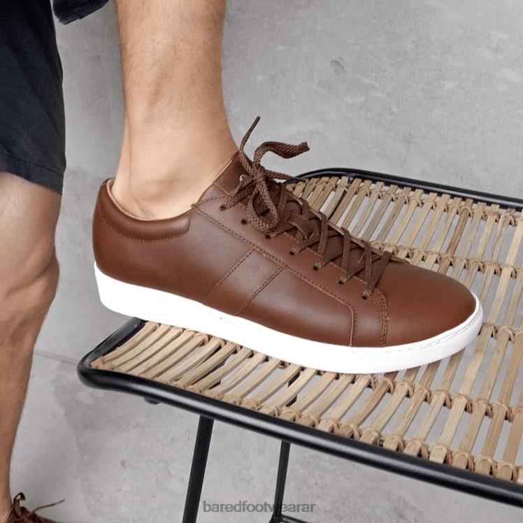 Bared Footwear hombres dirigir tenis de cuero color chocolate 4Z00426