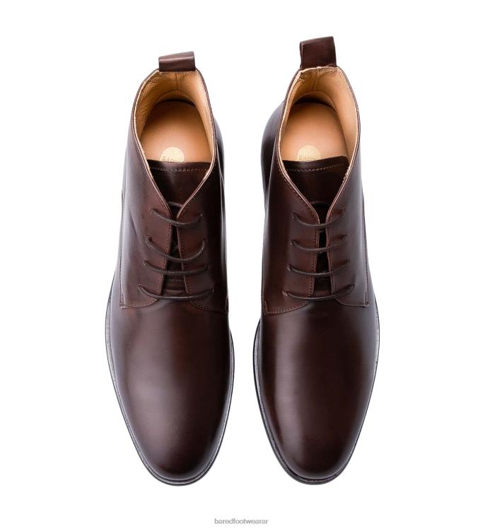 Bared Footwear hombres dubnio botas de cuero color chocolate 4Z00433