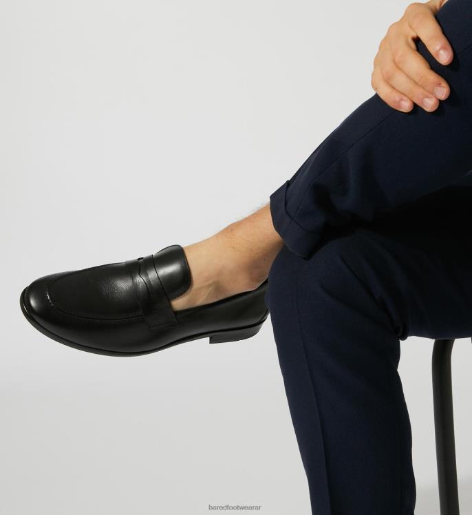Bared Footwear hombres electro mocasines de cuero negro 4Z00462