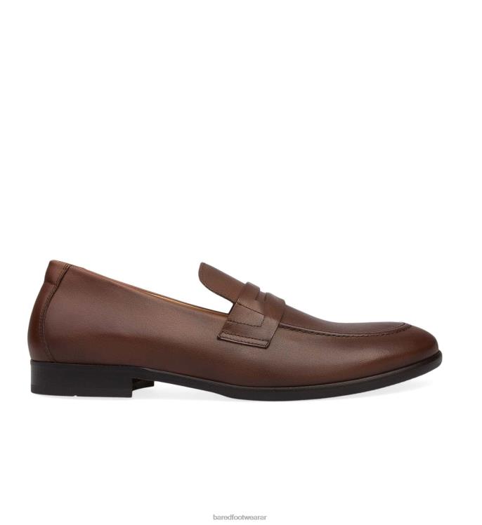 Bared Footwear hombres electro mocasines de piel color chocolate 4Z00458