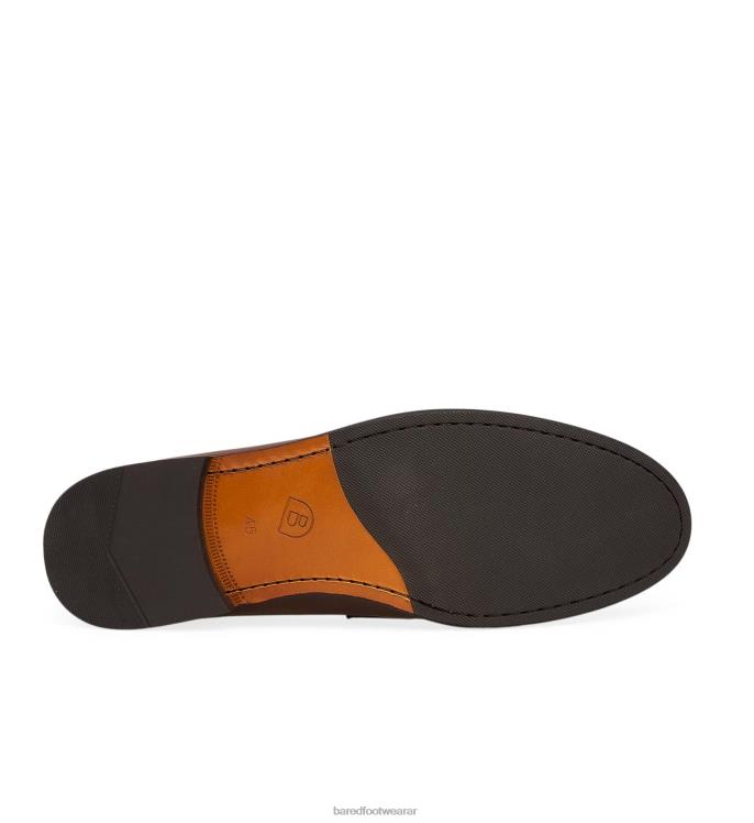Bared Footwear hombres electro mocasines de piel color chocolate 4Z00458