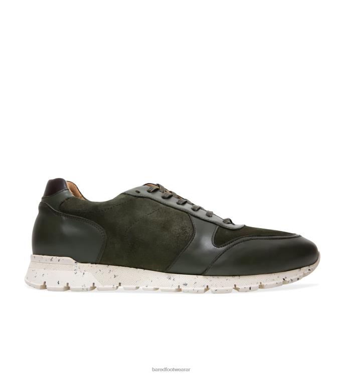 Bared Footwear hombres erbio zapatillas de deporte de cuero verde oliva 4Z00444