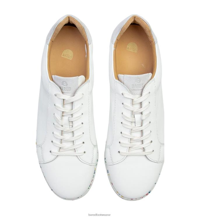 Bared Footwear hombres estroncio zapatillas de deporte de cuero blanco 4Z00424