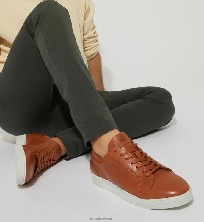 Bared Footwear hombres estroncio zapatillas de piel color coñac 4Z00423