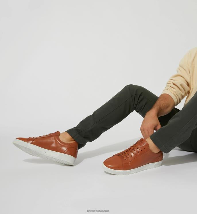 Bared Footwear hombres estroncio zapatillas de piel color coñac 4Z00423