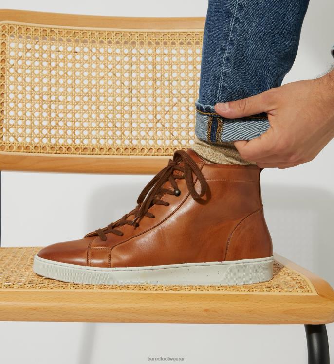 Bared Footwear hombres fermio zapatillas de cuero tostado 4Z0046