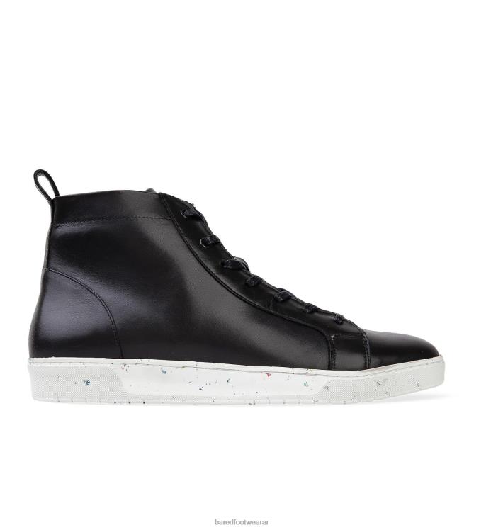 Bared Footwear hombres fermio zapatillas de deporte de cuero negro 4Z0045