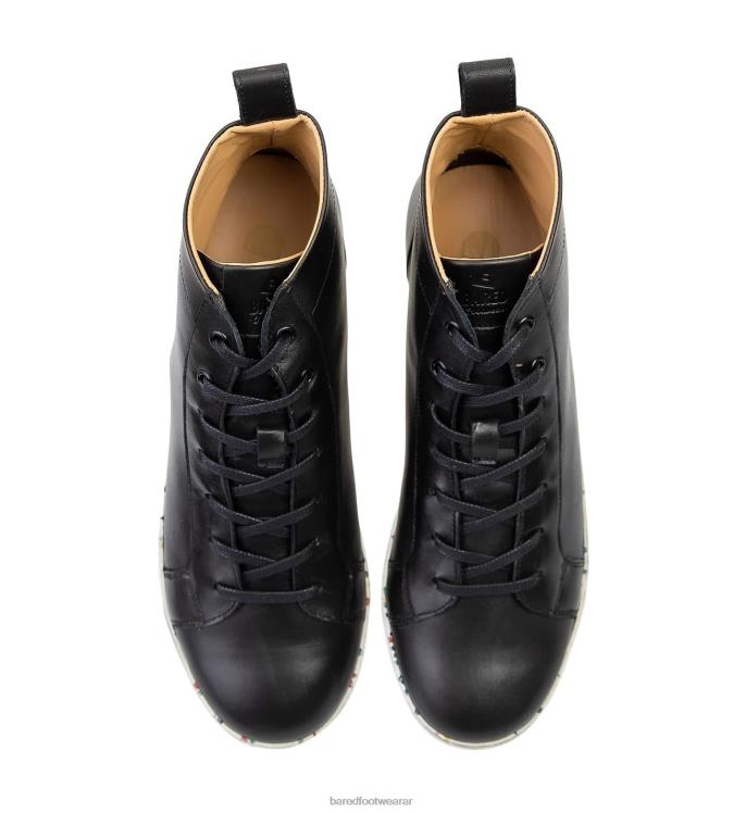 Bared Footwear hombres fermio zapatillas de deporte de cuero negro 4Z0045