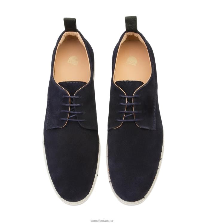 Bared Footwear hombres firme zapatos con cordones de ante azul marino 4Z00455