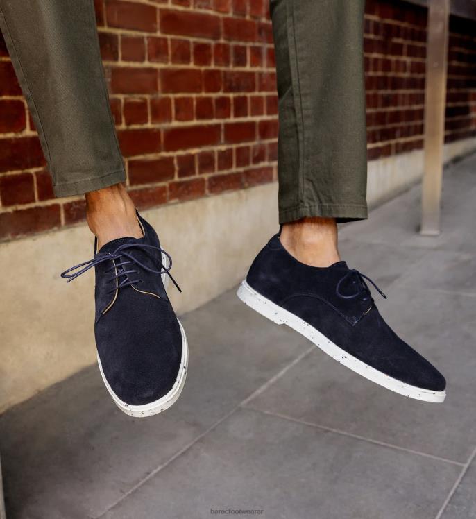 Bared Footwear hombres firme zapatos con cordones de ante azul marino 4Z00455