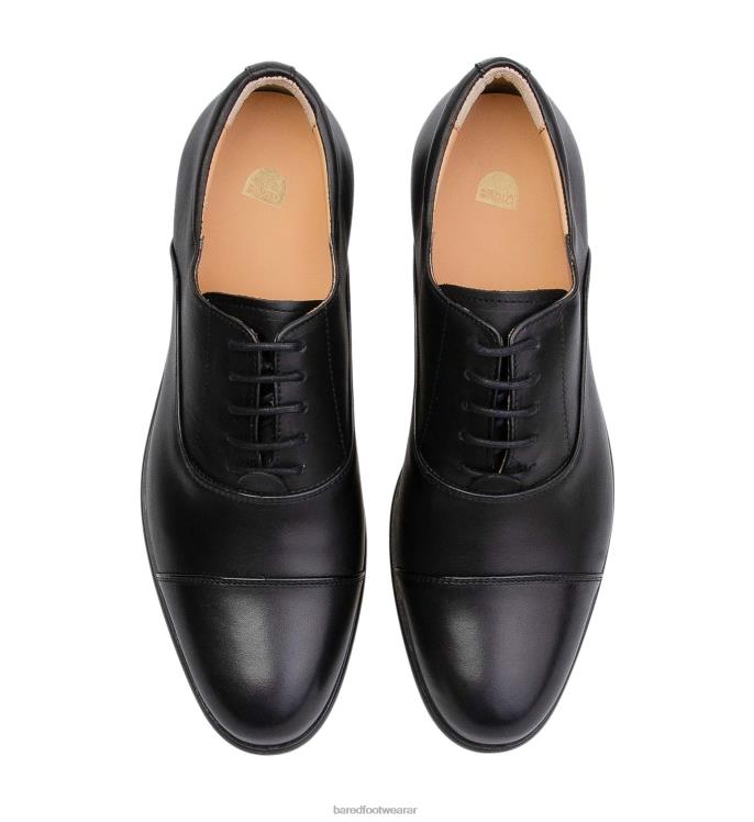 Bared Footwear hombres francio cordones de cuero negro 4Z00449