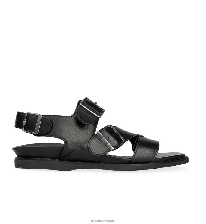 Bared Footwear hombres hassio sandalia de cuero negro 4Z00439