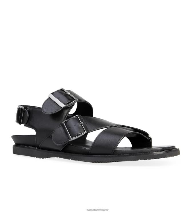 Bared Footwear hombres hassio sandalia de cuero negro 4Z00439