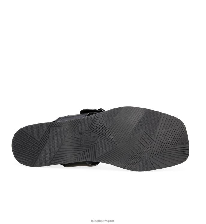 Bared Footwear hombres hassio sandalia de cuero negro 4Z00439