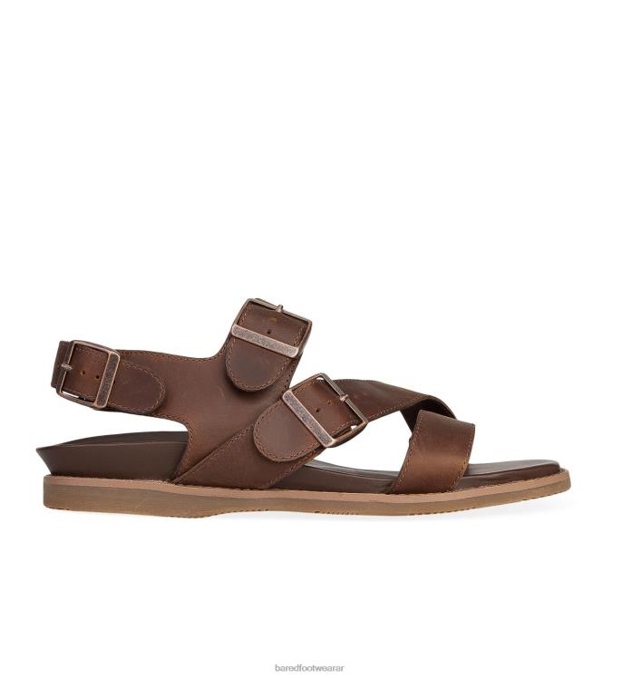 Bared Footwear hombres hassio sandalia marrón de piel encerada 4Z00438