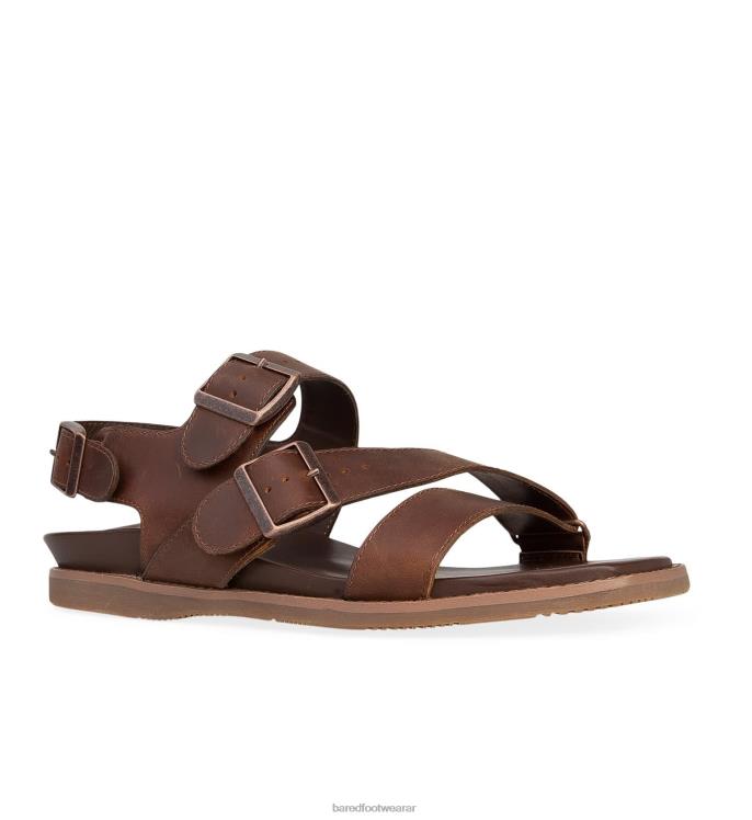Bared Footwear hombres hassio sandalia marrón de piel encerada 4Z00438
