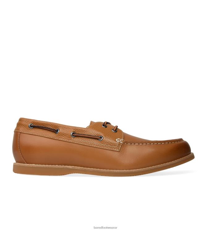 Bared Footwear hombres polonio zapatos náuticos de cuero tostado 4Z00440