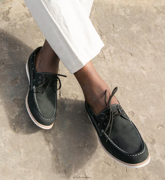Bared Footwear hombres polonio zapatos náuticos de nobuk asfáltico 4Z00442