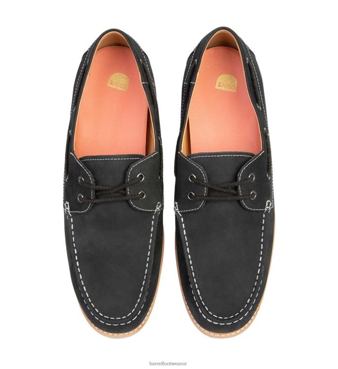Bared Footwear hombres polonio zapatos náuticos de nobuk asfáltico 4Z00442