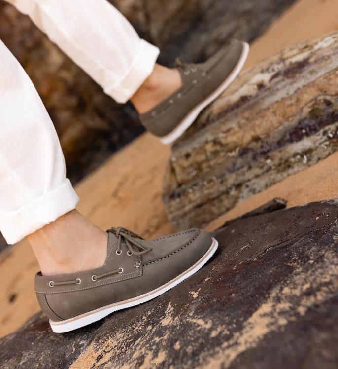 Bared Footwear hombres polonio zapatos náuticos de nubuck color carbón 4Z00441