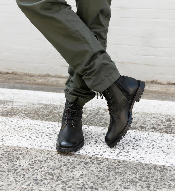 Bared Footwear hombres selenio 2 botas negras de cuero encerado 4Z0043