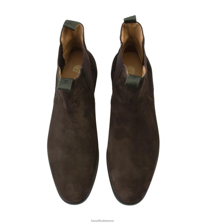 Bared Footwear hombres talio botas de ante color chocolate 4Z00436