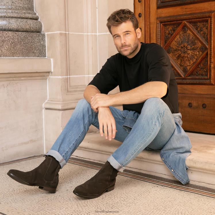 Bared Footwear hombres talio botas de ante color chocolate 4Z00436