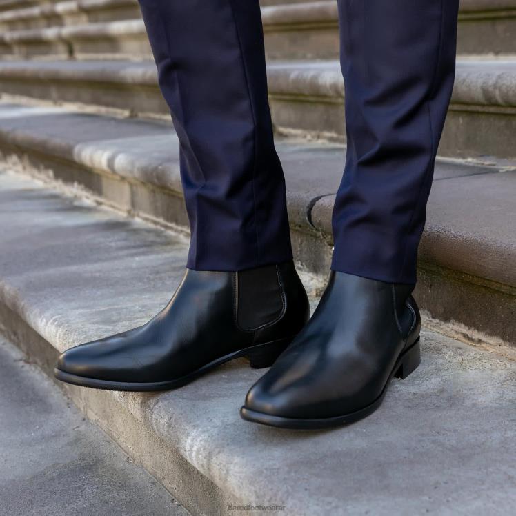 Bared Footwear hombres talio botas de cuero negro 4Z00432