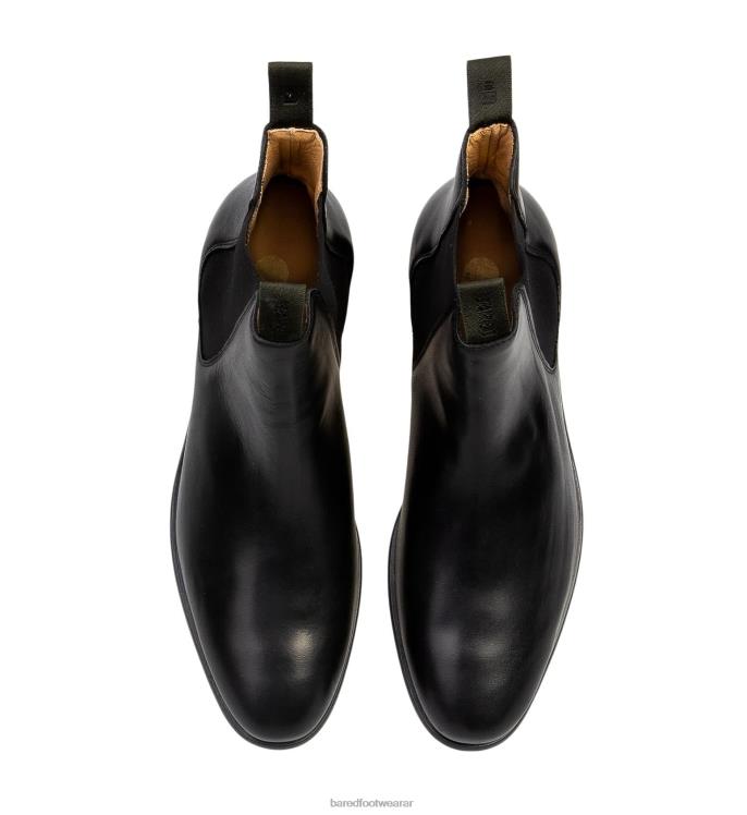 Bared Footwear hombres talio botas de cuero negro 4Z00432