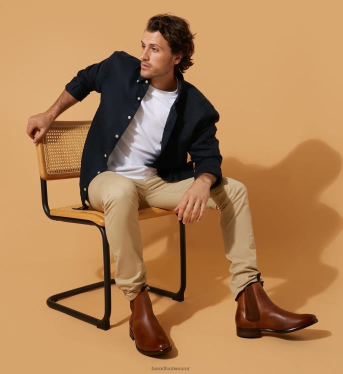 Bared Footwear hombres talio botas de cuero tostado 4Z00431