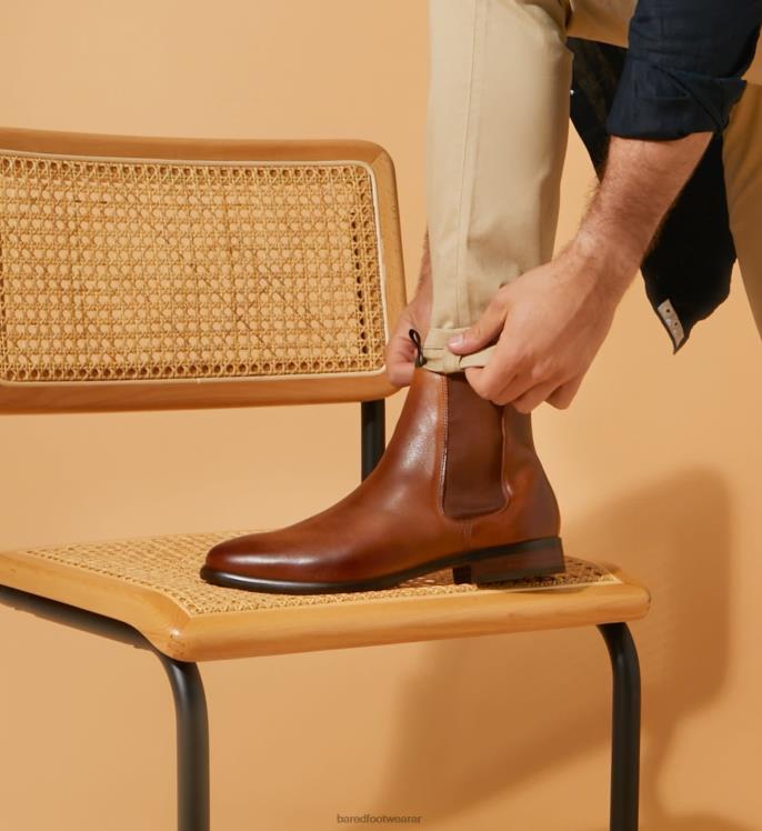 Bared Footwear hombres talio botas de cuero tostado 4Z00431