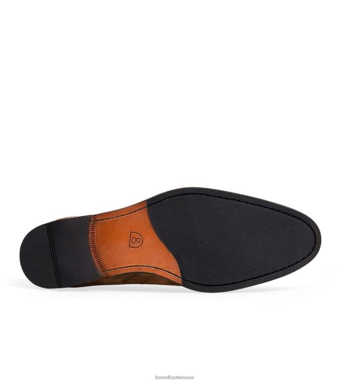 Bared Footwear hombres vanadio zapatos con doble hebilla de ante color tabaco 4Z00447