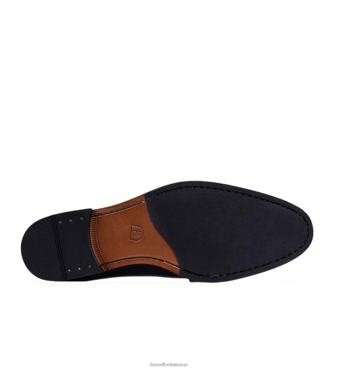 Bared Footwear hombres vanadio zapatos con doble hebilla de cuero negro 4Z00446