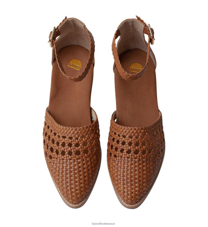 Bared Footwear mujer Argos sandalias planas de cuero tostado 4Z004211