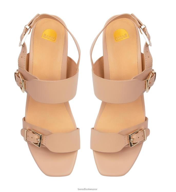 Bared Footwear mujer Hamerkop 2 tacones altos de cuero marrón claro 4Z004272