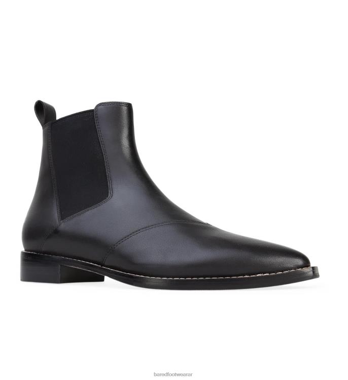 Bared Footwear mujer Hoatzín botas planas de cuero negro 4Z004190