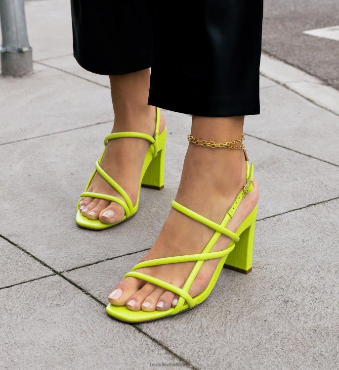 Bared Footwear mujer aguijón tacones altos de cuero chartreuse 4Z004107