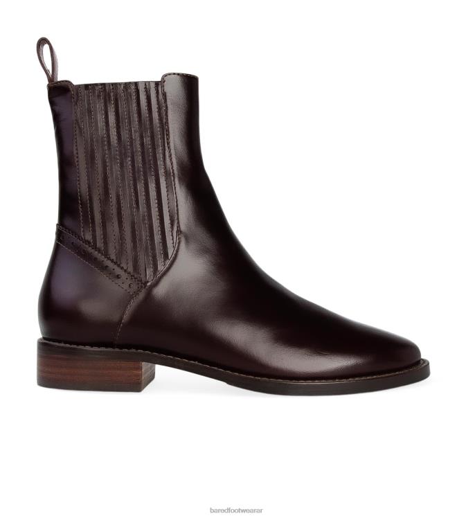 Bared Footwear mujer alondra botas planas de cuero boxed roble oscuro 4Z004154