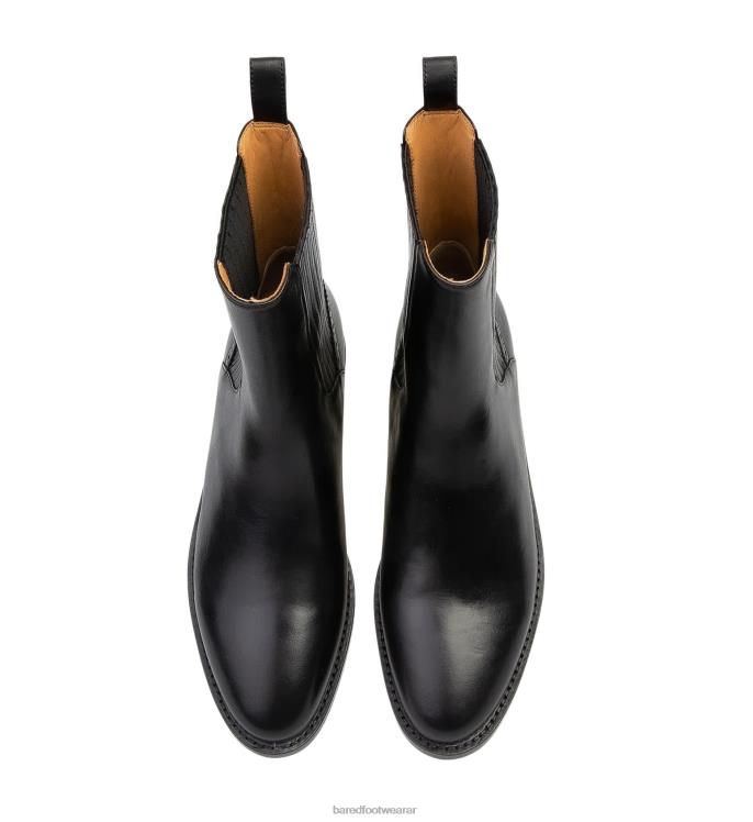 Bared Footwear mujer alondra botas planas de cuero negro 4Z004155